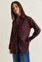 Women's Plum Striped Flowy Relaxed Fit Long Sleeve Shirt 2165 60286582 - 4