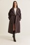 Women's Brown Windbreaker Detailed Epaulet Belted Oversize Lined Trench Coat 2020 60286525 - 3