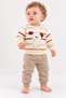 Baby Set Dog Patterned Striped 2-Piece Set Long Sleeve Top and Bottom Seasonal Set - 2