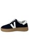 Women's Sneakers – Navy Blue-White Genuine Leather - 3