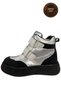 Girl's Boots – Silver Black Genuine Leather - 4