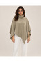 High-Necked Knitwear Cape Poncho