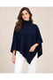 High-Necked Knitwear Cape Poncho - 2