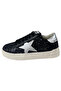 Women's Sneakers – Black-Silver Genuine Leather, Starry