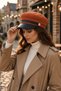 Women's Winter Suede Newsboy Captain Hat