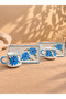 Blue Floral Pattern Handmade Ceramic, Presentation Set of 2 Coffee Cups - 2