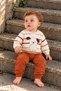 Baby Set Dog Patterned Striped 2-Piece Set Long Sleeve Top and Bottom Seasonal Set - 2