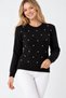 Women's Front Stone Detailed Fuzzy Knitwear Blouse