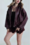 485074 Buckle Bomber Women's Leather Coat - 2
