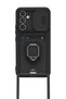 Samsung Galaxy A56 Compatible Case Zuma Silicone with Business Card Holder and Ring - Black - 8