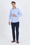 Blue Hard Collar Long Sleeve Comfort Fit Cotton Shirt 1004265002 - 2