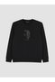 Peak New Season Black Crew Neck Printed Men's Sweatshirt - 5
