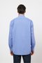 Blue Hard Collar Long Sleeve Comfort Fit Cotton Shirt 1004265002 - 5