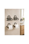 Wall Adhesive Wc Paper Holder Black Metal 4 Pieces Toilet Paper Roll Hanger