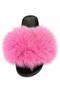Women's Genuine Leather Luxury Real Fur Detailed Stylish Comfortable Slippers - 4