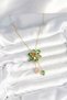 316L Steel Chain Gold Color Flower Model Dangle Women's Necklace - 4