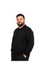 Black Thessaloniki Polo Collar Large Size Men's Sweatshirt - 2