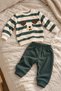 Baby Set Patterned Striped 2-Piece Set Long Sleeve Top and Bottom Seasonal Set 3 6 9 12 Months