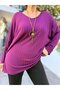 Italian Knitted Sweater with Pendants in Plum Color - 3