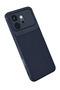 Huawei Honor 600 Compatible Auto Focus Carbon Cover - Navy Blue - 8