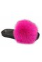 Women's Genuine Leather Luxury Real Fur Detailed Stylish Comfortable Slippers