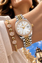 Round Case Gold Silver Women's Wristwatch - 3 Atm Water Resistant Steel Band Japanese Movement Gift Special Boxed Hmby2079C2
