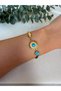 Steel Turquoise Stone Sun Bracelet - 2