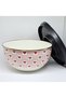 Enamel Mixing Bowl Kneading Bowl Salad Bowl with Pink Hearts - 5