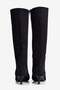 Women's Suede Boots Pointed Toe Short Heeled Zippered Clea Black - 5