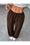 Women's Brown Wide-Leg Sweatpants