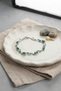 Brass Silver Color Green Zircon Stone Flower Model Women's Bracelet - 4