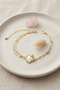 Gold Color Brass Paperclip and Chain Shell Model Women's Bracelet - 2