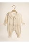 Baby Girl Muslin Jumpsuit 100% Cotton Cream Embroidered Collar Lace Ruffle Special Occasion Jumpsuit Without Booties Baby Girl Jumpsuit Snap Fastener Jumpsuit - 2