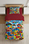 Little Drivers Vehicles Patterned Single Child Duvet Cover Set - Without Sheets