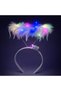 White Feathered Tasseled Party Crown with Colorful Led Lights - 2