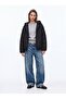 Relaxed Fit Inflatable Hooded Black Coat