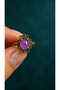 Adjustable Vintage Women's Copper Ring with Amethyst Natural Stone - 3
