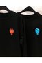 Black Double Combination Fire and Water Printed Crew Neck Sweatshirt