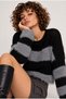 Women's premium striped cropped knit sweater with yarn detail - 5