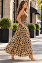 100% Cotton Viscose Long Full Flawed Skirt with Hidden Pockets and Elastic Waist, with Pearl Polka Dots - 2