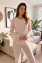 Powder Ruban Salonic Long Sleeve Knitted Women's Pajama Set - 6