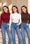 Women's Half Turtleneck Long Sleeve Slim Fit Basic Blouse