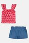 Kids Girl 2 Pcs Allover Print Tank Top And Shorts Set, Multicolor - 2