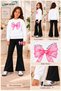 Winter, Spring, and Autumn Girls' Black Spanish Flared Bottoms and White Sweat Top - 2