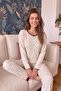 Ecru Roos Long Sleeve Cotton Women's Pajama Set - 4