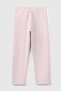 Girl's dusty rose regular fit leggings with logo embroidery at the waist - 2