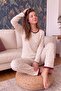 Ecru Roos Long Sleeve Cotton Women's Pajama Set - 2