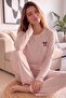 Powder Ruban Salonic Long Sleeve Knitted Women's Pajama Set - 2