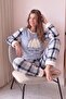 Blue Tree Patterned Women's Plush Pajama Set - 2