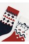 Socks - Red - Patterned - 2
